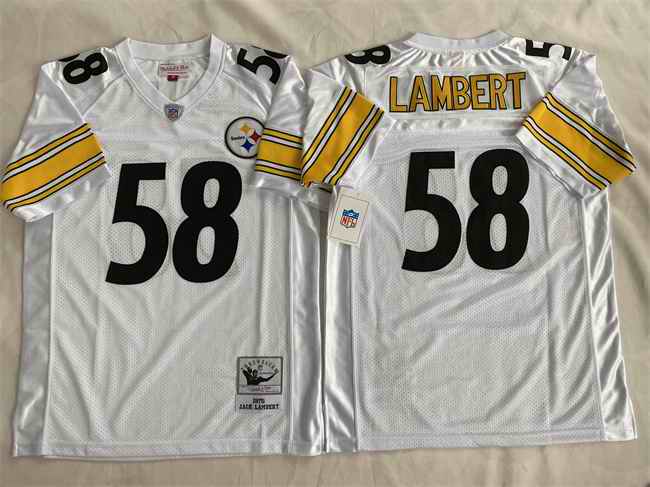 Men's Pittsburgh Steelers #58 Jack Lambert White Stitched Football Jersey